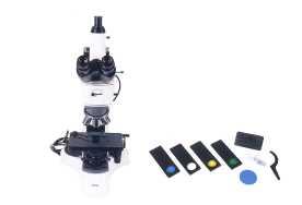 Microscópio Trinocular com Óptica Infinita  Iluminação Transmitida e Refletida