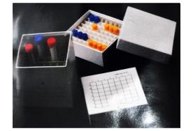 Caixa de Fibra de Papelão para Armazenamento de Microtubos